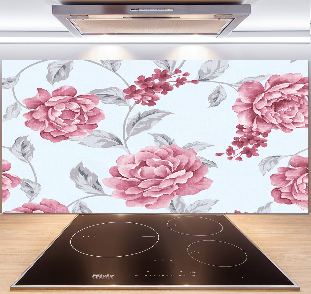 Cooker splashback Peonies