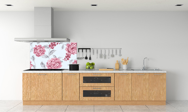 Cooker splashback Peonies