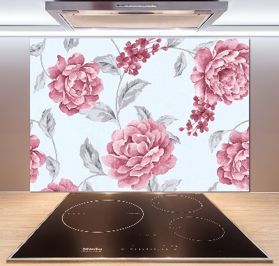 Cooker splashback Peonies