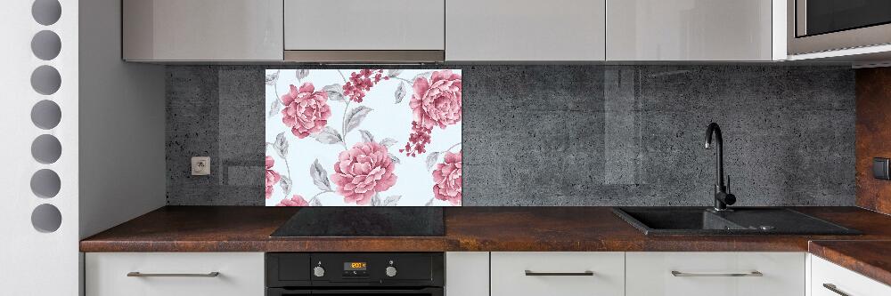 Cooker splashback Peonies