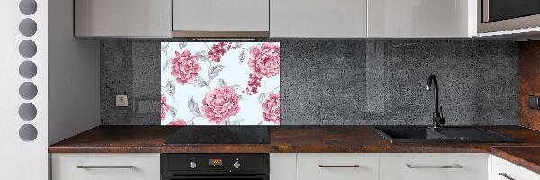 Cooker splashback Peonies