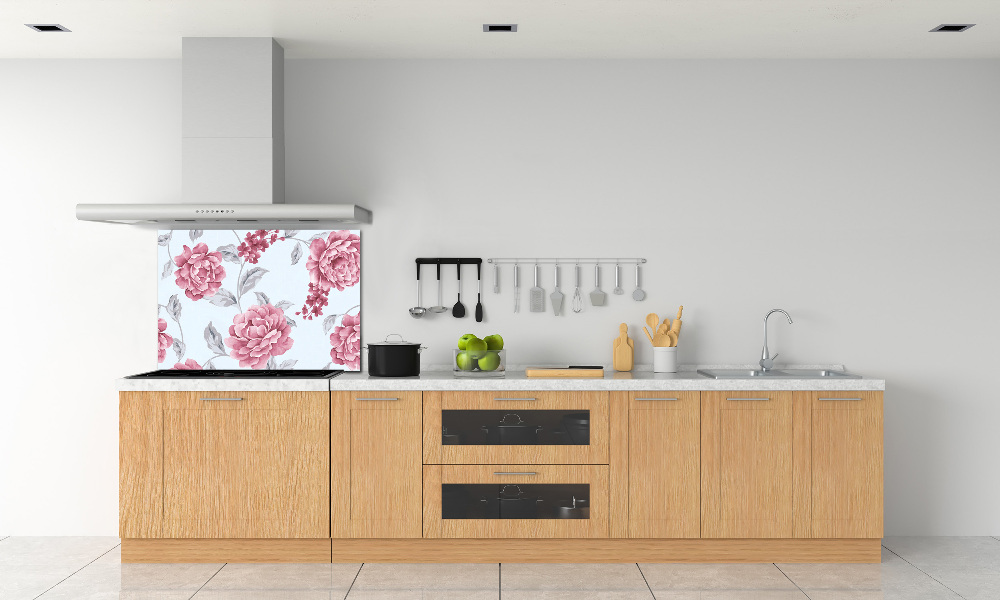 Cooker splashback Peonies