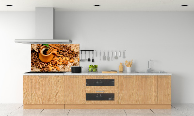 Cooker splashback Coffee beans and mug