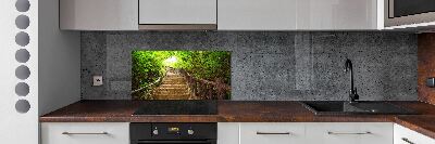 Kitchen splashback Stairs in the forest