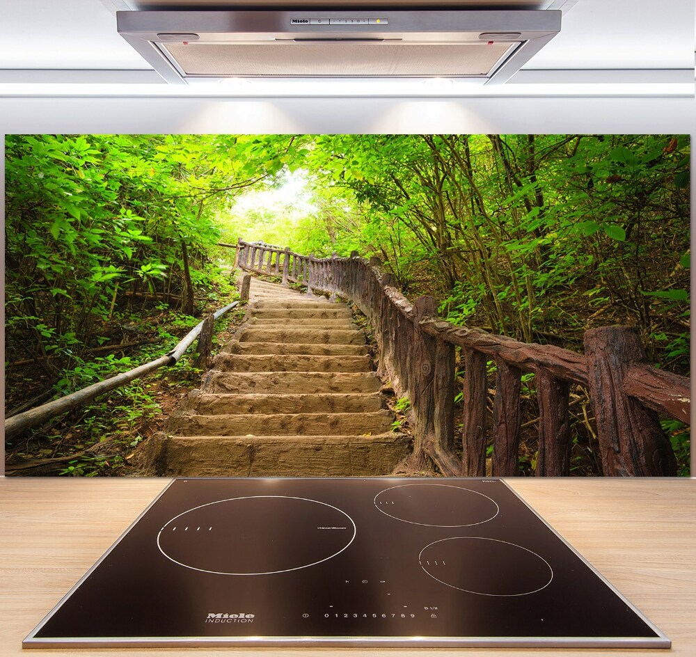 Kitchen splashback Stairs in the forest