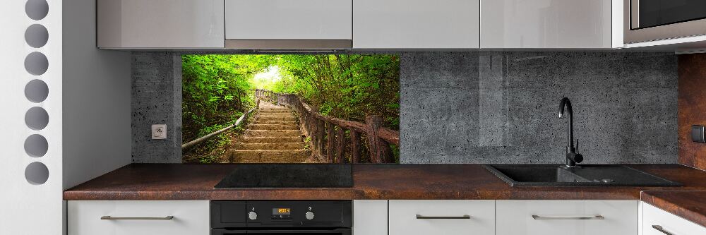 Kitchen splashback Stairs in the forest