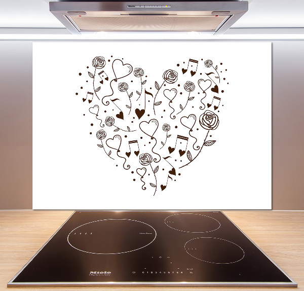 Kitchen splashback Heart