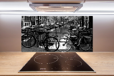 Glass splashback Amsterdam bikes