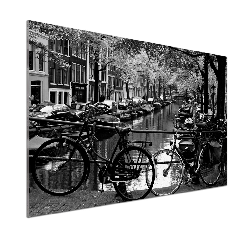 Glass splashback Amsterdam bikes