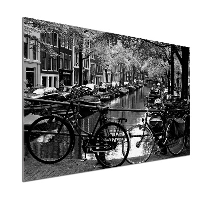 Glass splashback Amsterdam bikes