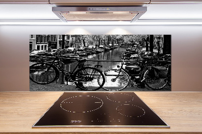 Glass splashback Amsterdam bikes