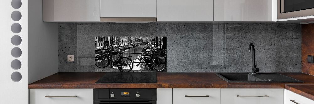 Glass splashback Amsterdam bikes