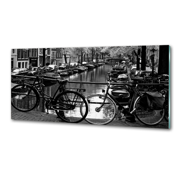 Glass splashback Amsterdam bikes