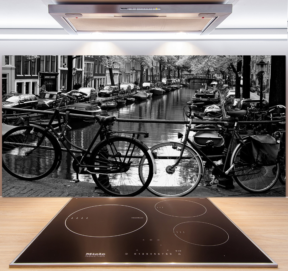 Glass splashback Amsterdam bikes