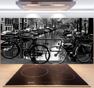 Glass splashback Amsterdam bikes