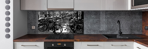 Glass splashback Amsterdam bikes