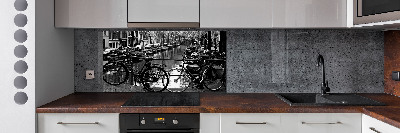 Glass splashback Amsterdam bikes