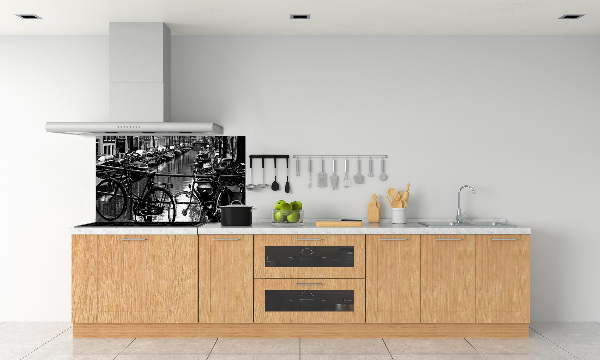 Glass splashback Amsterdam bikes