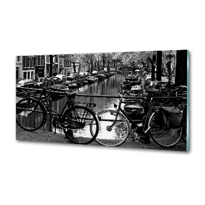 Glass splashback Amsterdam bikes