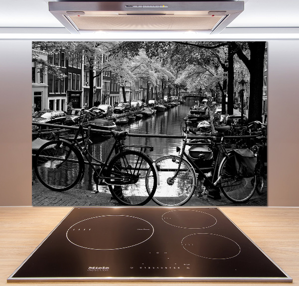 Glass splashback Amsterdam bikes