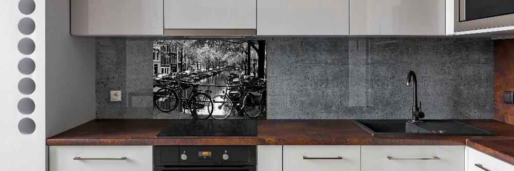 Glass splashback Amsterdam bikes