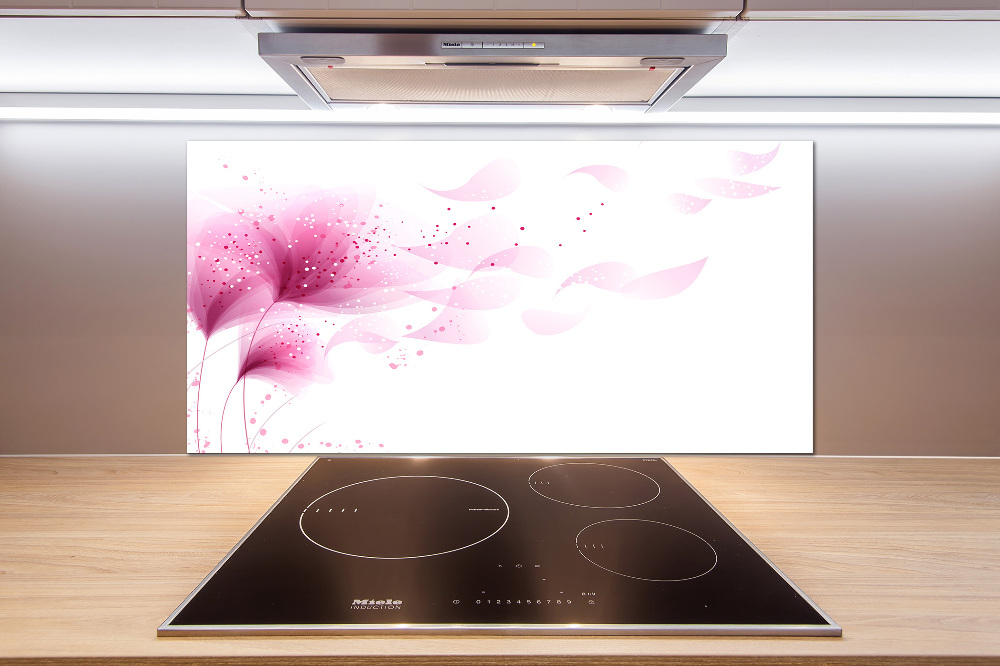 Kitchen splashback Pink flower