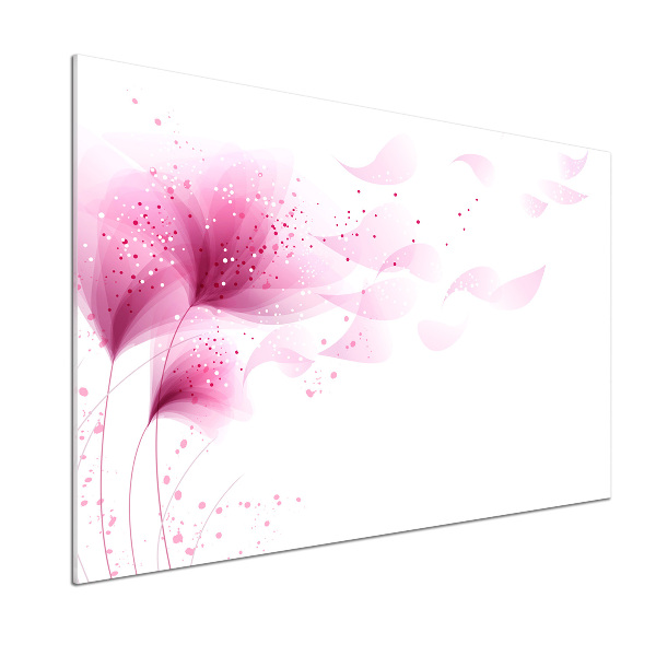 Kitchen splashback Pink flower