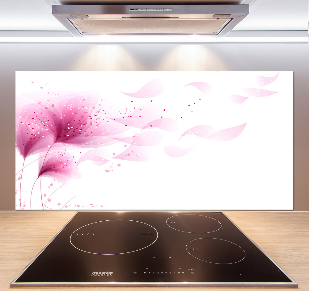 Kitchen splashback Pink flower