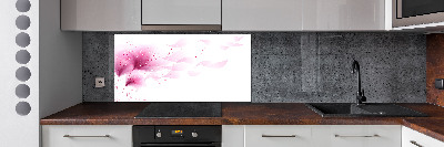 Kitchen splashback Pink flower