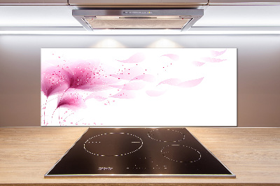 Kitchen splashback Pink flower