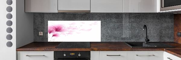 Kitchen splashback Pink flower