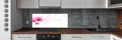 Kitchen splashback Pink flower