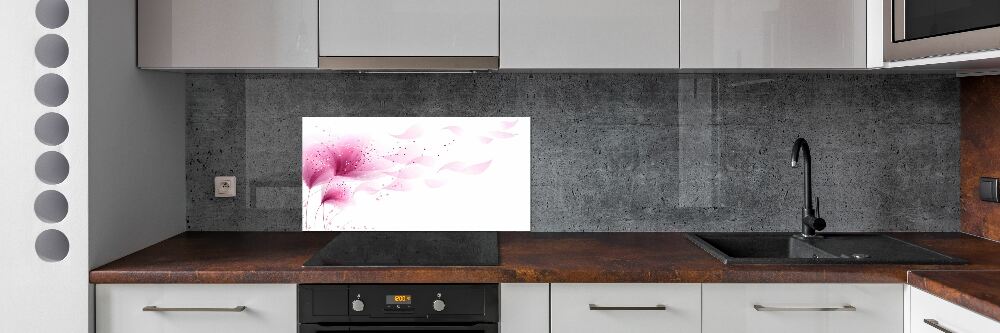 Kitchen splashback Pink flower