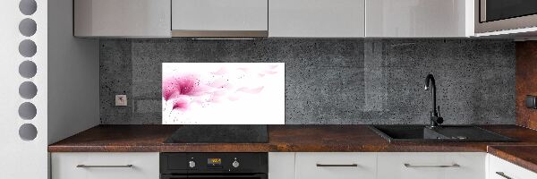 Kitchen splashback Pink flower