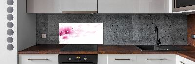 Kitchen splashback Pink flower