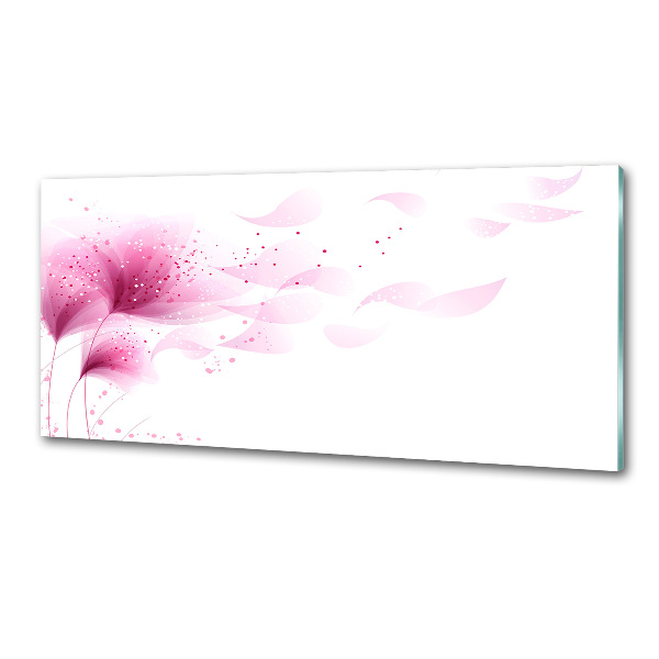 Kitchen splashback Pink flower