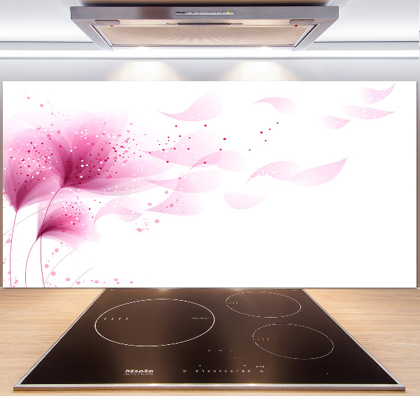 Kitchen splashback Pink flower