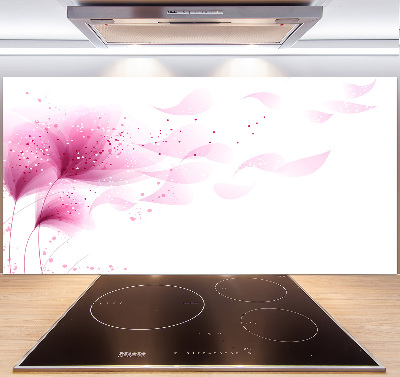 Kitchen splashback Pink flower