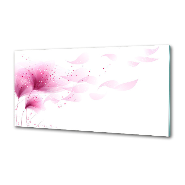 Kitchen splashback Pink flower