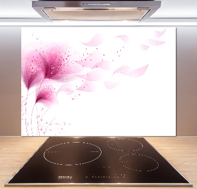 Kitchen splashback Pink flower