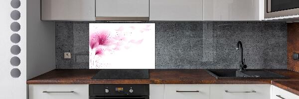 Kitchen splashback Pink flower