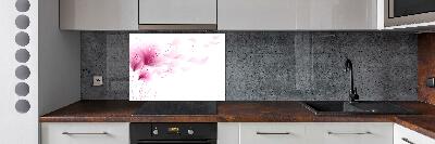 Kitchen splashback Pink flower