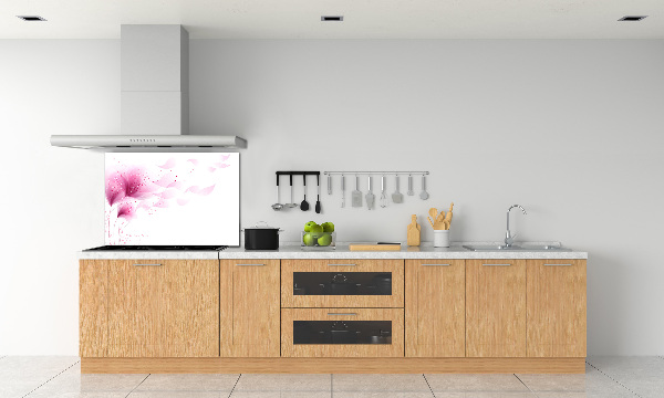 Kitchen splashback Pink flower