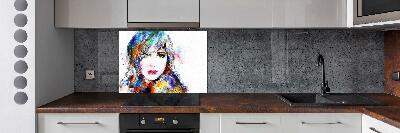 Cooker splashback Woman's face