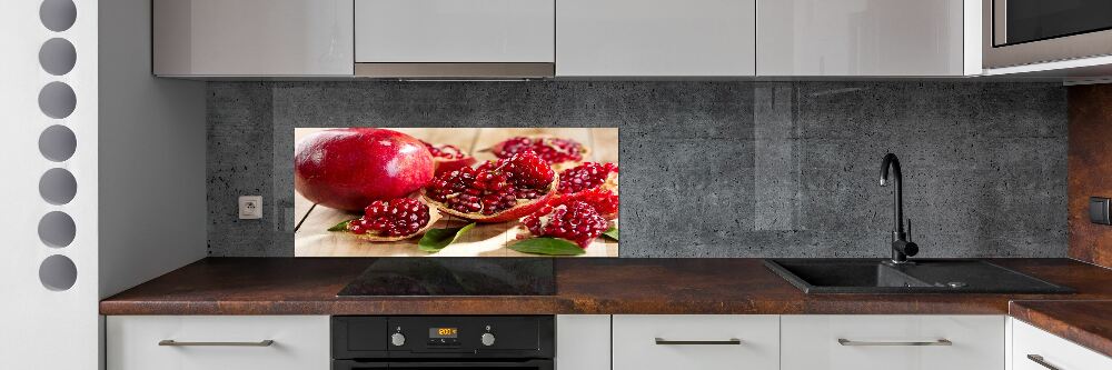 Cooker splashback Navy blue with leaves