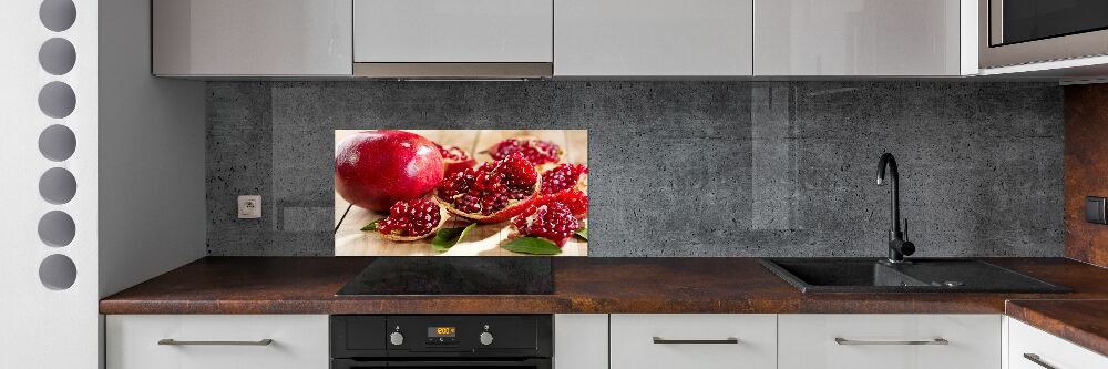 Cooker splashback Navy blue with leaves