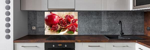 Cooker splashback Navy blue with leaves