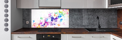 Glass splashback Colorful butterflies