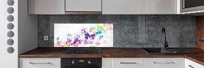 Glass splashback Colorful butterflies