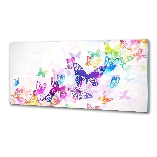 Glass splashback Colorful butterflies